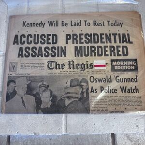 Front page section of the OC Register newspaper, November 25, 1963